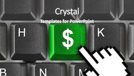  Presentation with green banking - Slide deck featuring green banking - computer keyboard with money key background and a dark gray colored foreground