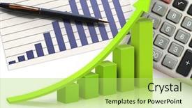  Presentation with green banking - Presentation theme enhanced with green banking - graph background and a yellow colored foreground