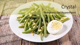  Presentation with healthy green food habit - Slide set enhanced with green bean salad background and a yellow colored foreground