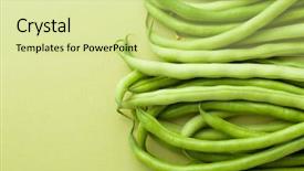  Presentation with green coffee beans - Cool new slide deck with green beans on green table backdrop and a soft green colored foreground