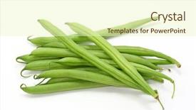  Presentation with beans legumes - Cool new slides with green beans on white background backdrop and a cream colored foreground