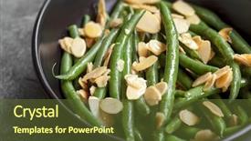  Presentation with dark green - Cool new PPT layouts with green beans with toasted almonds backdrop and a tawny brown colored foreground