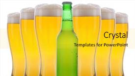  Presentation with cold beer - Colorful presentation enhanced with green beer bottle standing backdrop and a yellow colored foreground