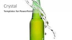  Presentation with beer bottle - Presentation theme with machine for counting money and 100 dollar bills isolated on white background and a soft green colored foreground