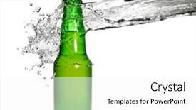  Presentation with beer bottle - Colorful slide set enhanced with green beer bottle with water splash isolated on white backdrop and a white colored foreground