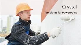  Presentation with facade - Presentation with highroller - builder facade painter at work background and a lemonade colored foreground