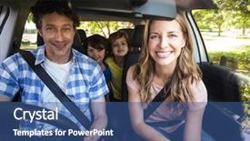  Presentation with driving - Theme featuring family sitting in the car background and a ocean colored foreground