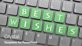  Presentation with best - Slides consisting of green-best-wishes-on-keyboard background and a gray colored foreground