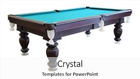  Presentation with billiard - Audience pleasing PPT theme consisting of green billiard tables backdrop and a white colored foreground
