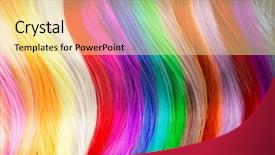  Presentation with tints - Amazing PPT theme having green blue - hair colors palette hair texture backdrop and a blonde colored foreground