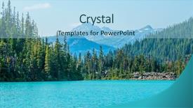  Presentation with mountain lake - Presentation theme with green blue - majestic mountain lake in canada background and a light blue colored foreground