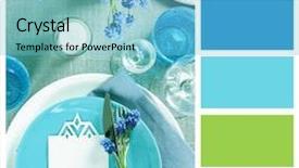  Presentation with elegant table setting - Cool new PPT theme with green blue - mint color matching and elegant backdrop and a light blue colored foreground