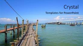  Presentation with asia - Presentation design consisting of green blue footprint - pinang island malaysia asia background and a light blue colored foreground