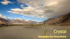  Presentation with sand dunes - PPT layouts enhanced with green blue footprint - sand dunes in nubra valley background and a  colored foreground