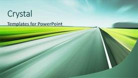  Presentation with asphalt - Colorful slide deck enhanced with asphalt road in motion blur backdrop and a sky blue colored foreground