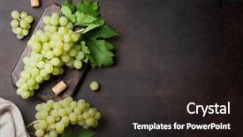  Presentation with purple green - Amazing PPT layouts having green blue purple berries - grapes on stone background top backdrop and a dark gray colored foreground