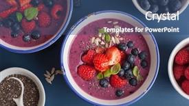  Presentation with purple green - Amazing PPT theme having green blue purple berries - healthy berry smoothie bowl backdrop and a  colored foreground