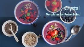  Presentation with purple green - Theme enhanced with green blue purple berries - healthy berry smoothie bowl background and a  colored foreground