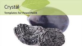  Presentation with plum blossom - Colorful presentation enhanced with green blue purple berries - plum with prunes backdrop and a yellow colored foreground