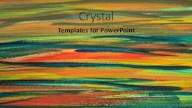  Presentation with watercolor red - PPT theme with green-blue-red-and-yellow background and a gold colored foreground