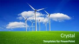  Presentation with green energy - Cool new slide deck with green blue white - energy from nature backdrop and a forest green colored foreground