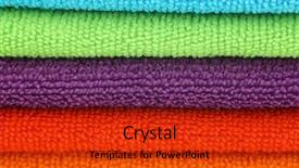  Presentation with cleaning - Slide deck with orange green - stacked colorful microfiber cleaning cloths background and a red colored foreground