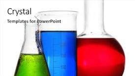  Presentation with lab glassware - PPT theme enhanced with test-tubes isolated on white background and a white colored foreground