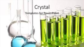  Presentation with tubes - Slide set consisting of chemistry green - test tubes on white background and a white colored foreground