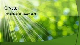  Presentation with white green - PPT theme consisting of green blurred background and sunlight background and a yellow colored foreground