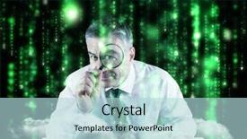  Presentation with green lines - Beautiful presentation design featuring green blurred letters falling backdrop and a  colored foreground