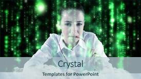  Presentation with green lines - Presentation theme featuring green blurred letters falling background and a lemonade colored foreground