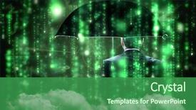  Presentation with green lines - Presentation design enhanced with green blurred letters falling background and a  colored foreground