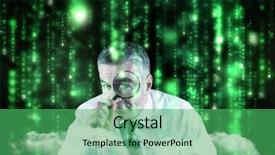  Presentation with green lines - Presentation theme having green blurred letters falling background and a  colored foreground