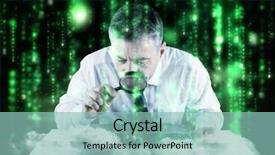  Presentation with green lines - Presentation theme featuring green blurred letters falling background and a mint green colored foreground