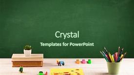  Presentation with back school - Slide set consisting of green board - back to school concepty background and a ocean colored foreground