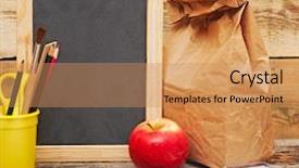  Presentation with back school education - Cool new presentation with green board - back to school education concept backdrop and a coral colored foreground