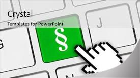  Presentation with keyboard - Slide set enhanced with green book alphabets - computer keyboard with paragraph key background and a light gray colored foreground