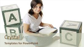  Presentation with depression teen bully - PPT theme featuring green book alphabets - overhead view of a happy background and a soft green colored foreground