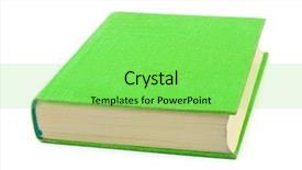  Presentation with earth science green and white - Slide set enhanced with green book isolated on white background and a seafoam green colored foreground