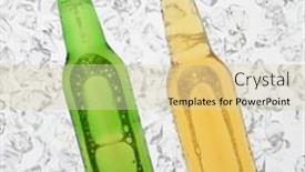  Presentation with beer bottle - Theme consisting of green-bottle-of-beer background and a soft green colored foreground