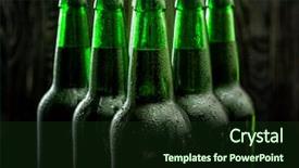  Presentation with beer bottle - Amazing theme having green bottles with beer backdrop and a tawny brown colored foreground