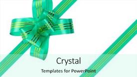  Presentation with ribbon green - PPT layouts with green bow and ribbon isolated background and a arctic colored foreground