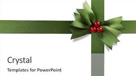  Presentation with earth science green and white - PPT theme enhanced with green bow isolated on white background and a white colored foreground