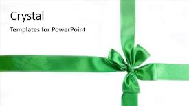  Presentation with ribbon green - Theme consisting of green bow isolated over white background and a  colored foreground