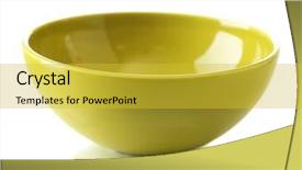  Presentation with white green - PPT layouts enhanced with green bowl isolated on white background and a yellow colored foreground