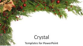  Presentation with green red bank - Beautiful PPT layouts featuring green branches with red christmas backdrop and a white colored foreground