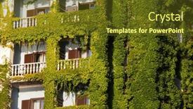  Presentation with green building ecology concept - Slides featuring green-building-with-plants-growing and a tawny brown colored foreground