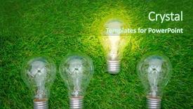  Presentation with light bulb - Audience pleasing presentation theme consisting of green business - eco concept - light bulb backdrop and a forest green colored foreground