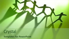  Presentation with hands holding - Presentation theme having green business - group of people holding hands background and a seafoam green colored foreground
