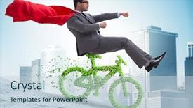  Presentation with environmentally friendly - Amazing PPT layouts having green bycycle in environmentally friendly backdrop and a lemonade colored foreground